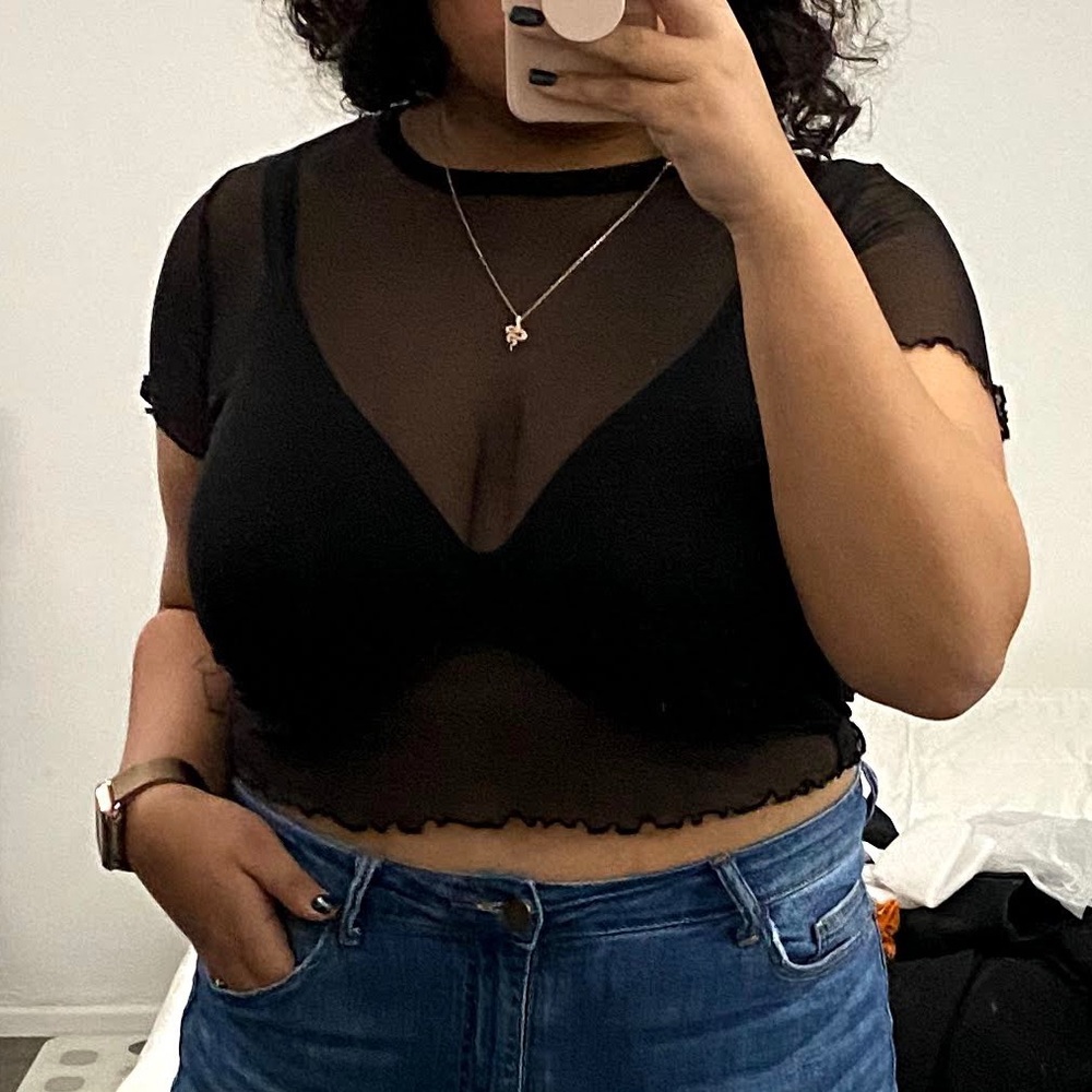 Black Mesh Top